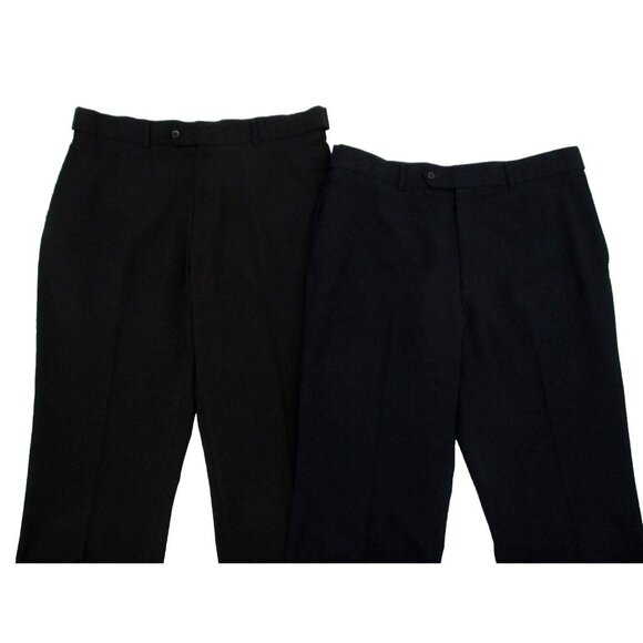 Stafford Classic Fit Wool Suit Separates Pants Mens 36x30 Blue Black Lot of 2 - Picture 2 of 16